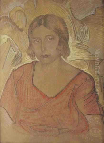 Portrait of Zofia Jakimowicz-Bujak Oil Painting by Stanislaw Ignacy Witkiewicz