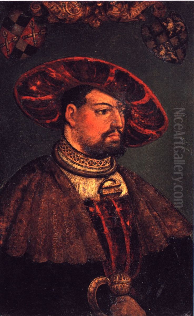 Eitelfriedrich III. von Zollern, Teil eines Allianzbildpaares Oil Painting by Master of Messkirch