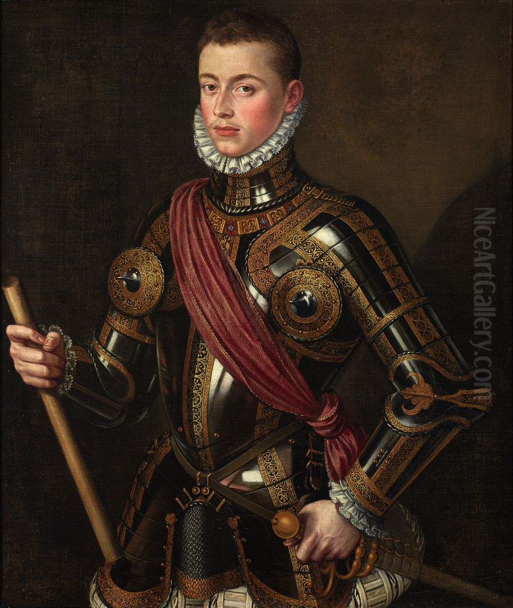 Don Juan de Austria armado Oil Painting by Alonso Sanchez Coello
