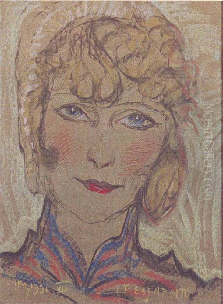 Portrait of Olga Wojakowa Oil Painting by Stanislaw Ignacy Witkiewicz (Witkacy)