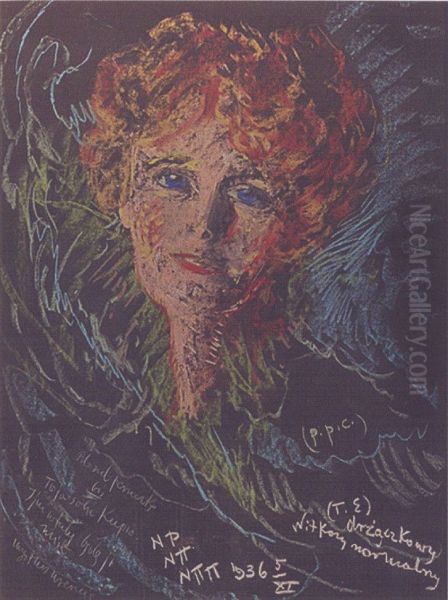 Portret Olgi Wojakowej Oil Painting by Stanislaw Ignacy Witkiewicz