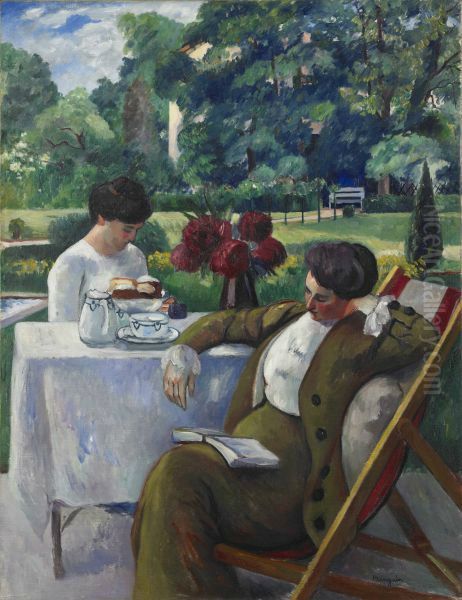 Le The a la Flora Oil Painting by Henri Manguin