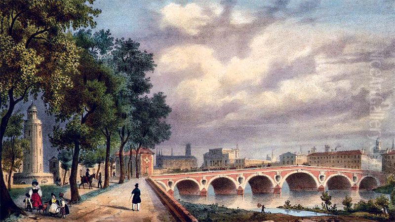 Vue de Toulouse et du Pont-Neuf Oil Painting by Jean-Baptiste Chapuy