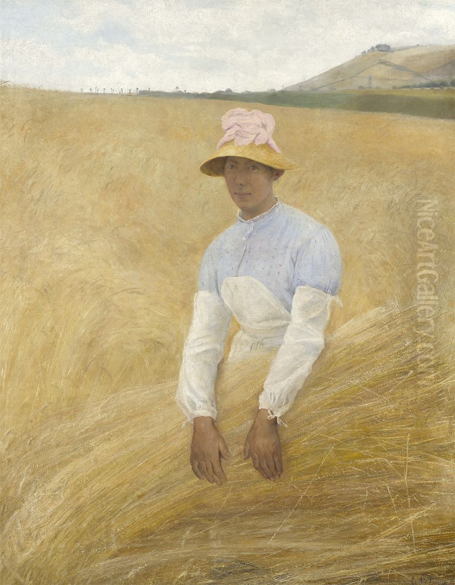 En hostpige Oil Painting by Laurits Andersen Ring