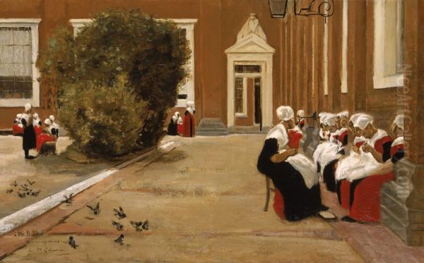 Amsterdam Orphan Girls (study) Oil Painting by Max Liebermann