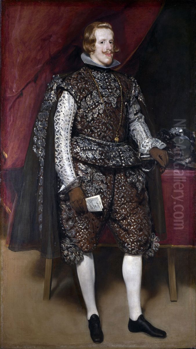 Felipe IV de castano y plata Oil Painting by Diego Rodriguez de Silva y Velazquez