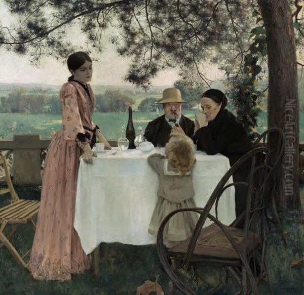 Aux Beaux Jours Oil Painting by Jules-Alexis Muenier