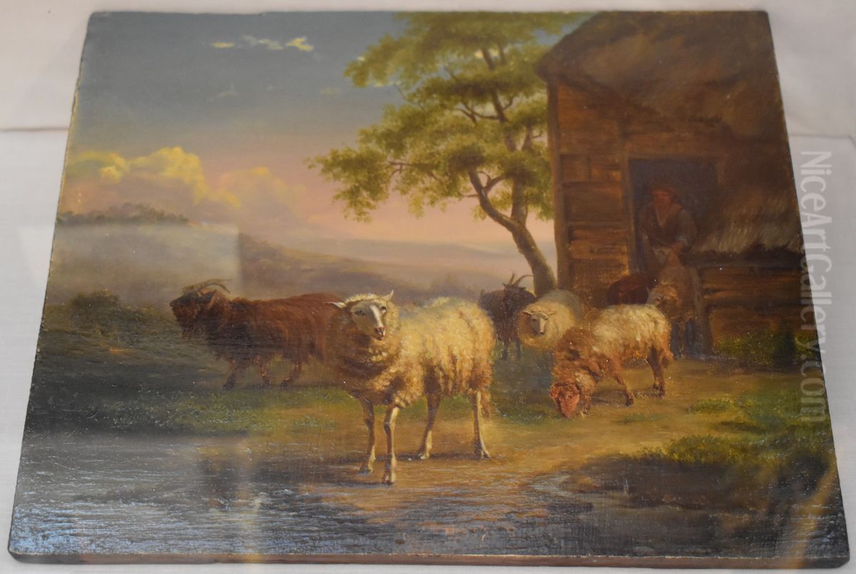 Goats and sheeps Oil Painting by Balthasar-Paul Ommeganck