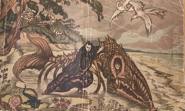A fabulous story about prince La-Fi-Czan, about the soldier Soju and the girl Kio Oil Painting by Stanislaw Ignacy Witkiewicz