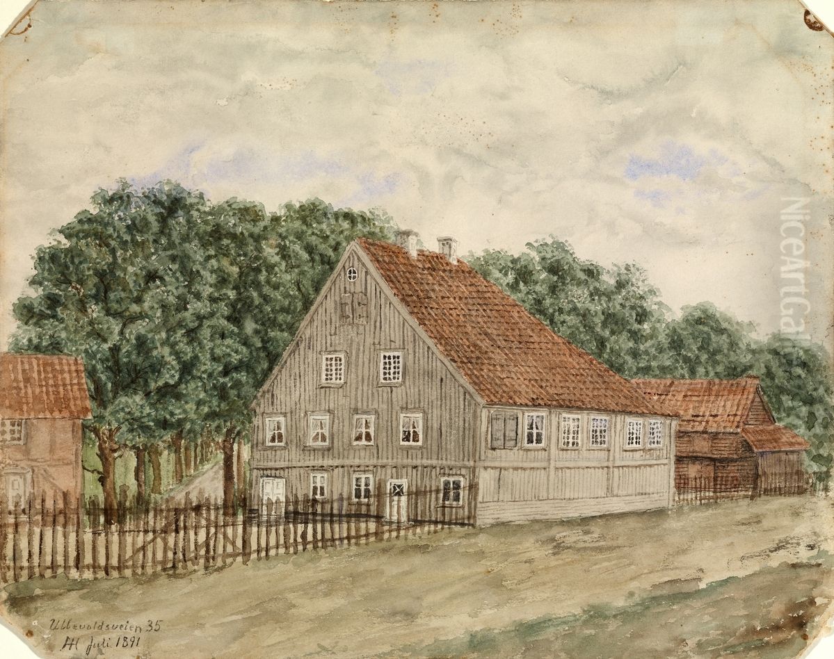 Ullevalsveien nr. 35 Oil Painting by Henrik Laurentius Helliesen Ullevalsveien nr. 35 Oil Painting by Henrik Laurentius Helliesen