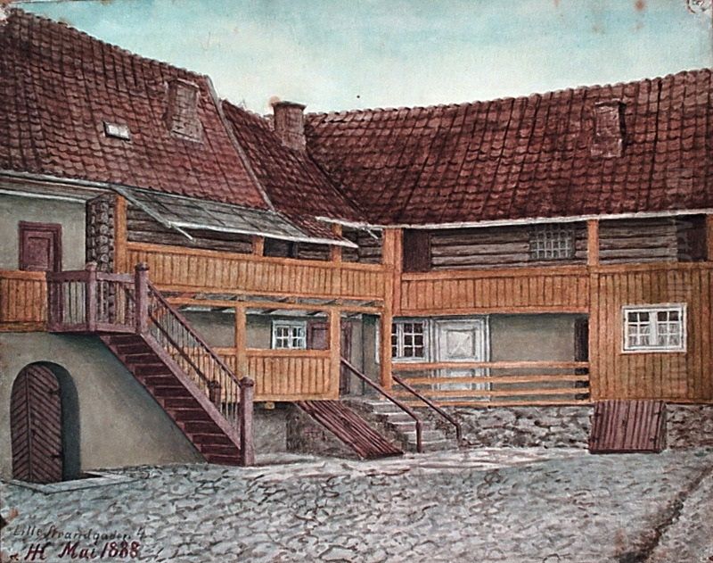 Meyergarden, Lille Strandgt. nr. 4 Oil Painting by Henrik Laurentius Helliesen