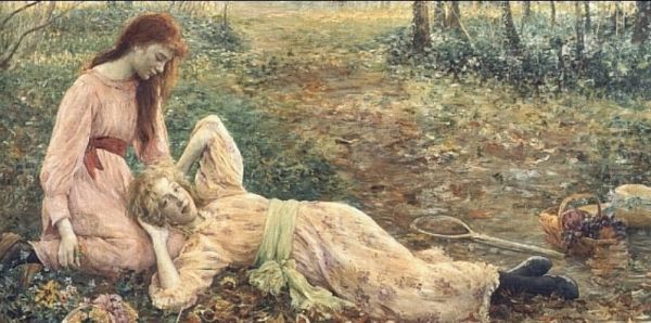 Friends Oil Painting by Louise Catherine Breslau