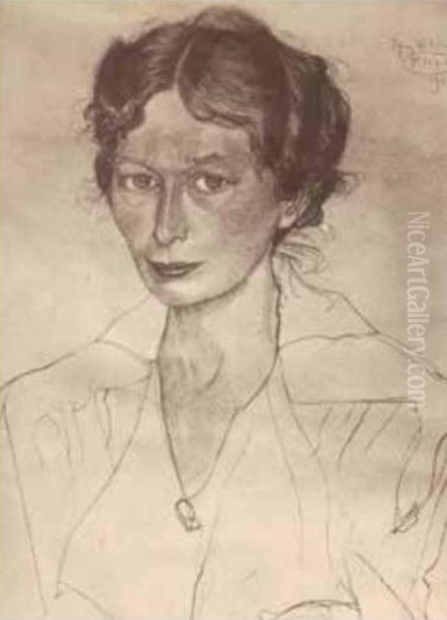 Portrait of Elzbieta Rabowska Oil Painting by Stanislaw Ignacy Witkiewicz (Witkacy)