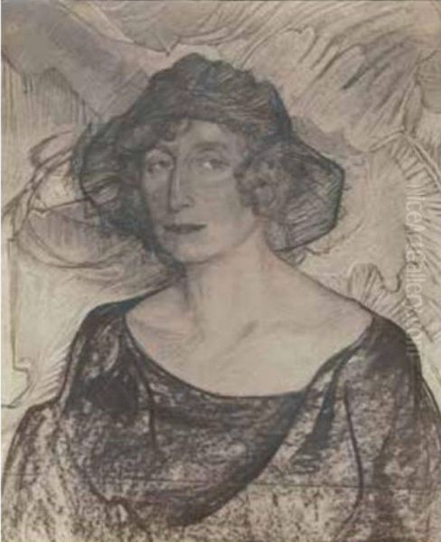Portrait of Anna Eichenwaldowa, nee Rabowska Oil Painting by Stanislaw Ignacy Witkiewicz