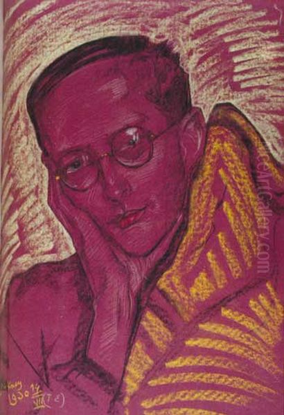 Portrait of Bronislaw Malinowski Oil Painting by Stanislaw Ignacy Witkiewicz