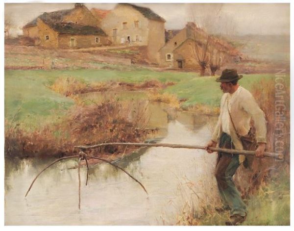 The Fisherman Oil Painting by Jules-Alexis Muenier