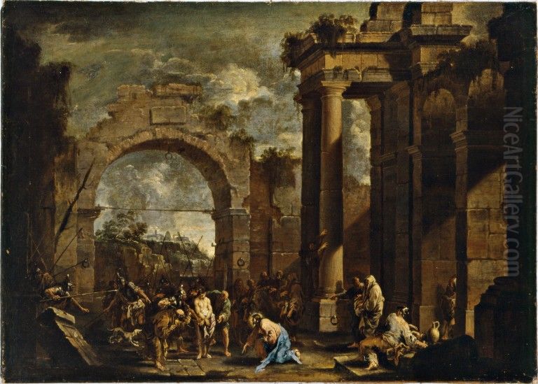 Christ and the adulteress Oil Painting by Alessandro Magnasco