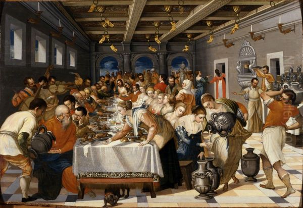 Le nozze di Cana - Michele Damaskinos - Google Cultural Institute Oil Painting by Michael Damaskinos