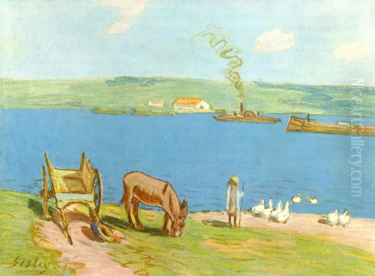 Flussufer Oil Painting by Alfred Sisley