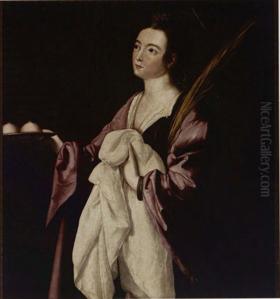 Saint Agatha Oil Painting by Francisco De Zurbaran