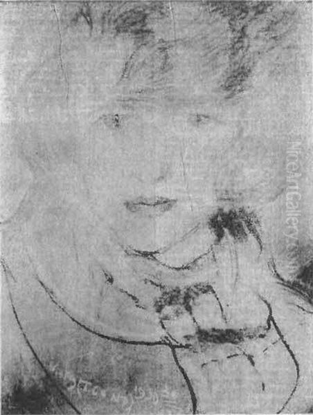 Portrait of Edyta Galuszkowa (Sicinska) Oil Painting by Stanislaw Ignacy Witkiewicz