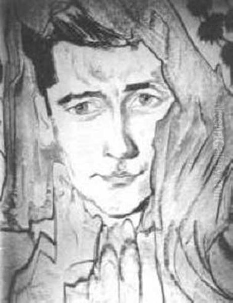 Portrait of Jerzy Braun Oil Painting by Stanislaw Ignacy Witkiewicz