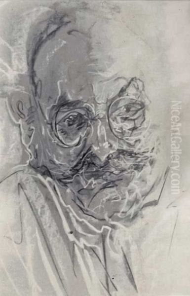Portrait of Jozef Strzebak Oil Painting by Stanislaw Ignacy Witkiewicz