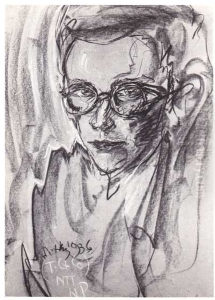 Portrait of Jerzy Maciak Oil Painting by Stanislaw Ignacy Witkiewicz (Witkacy)