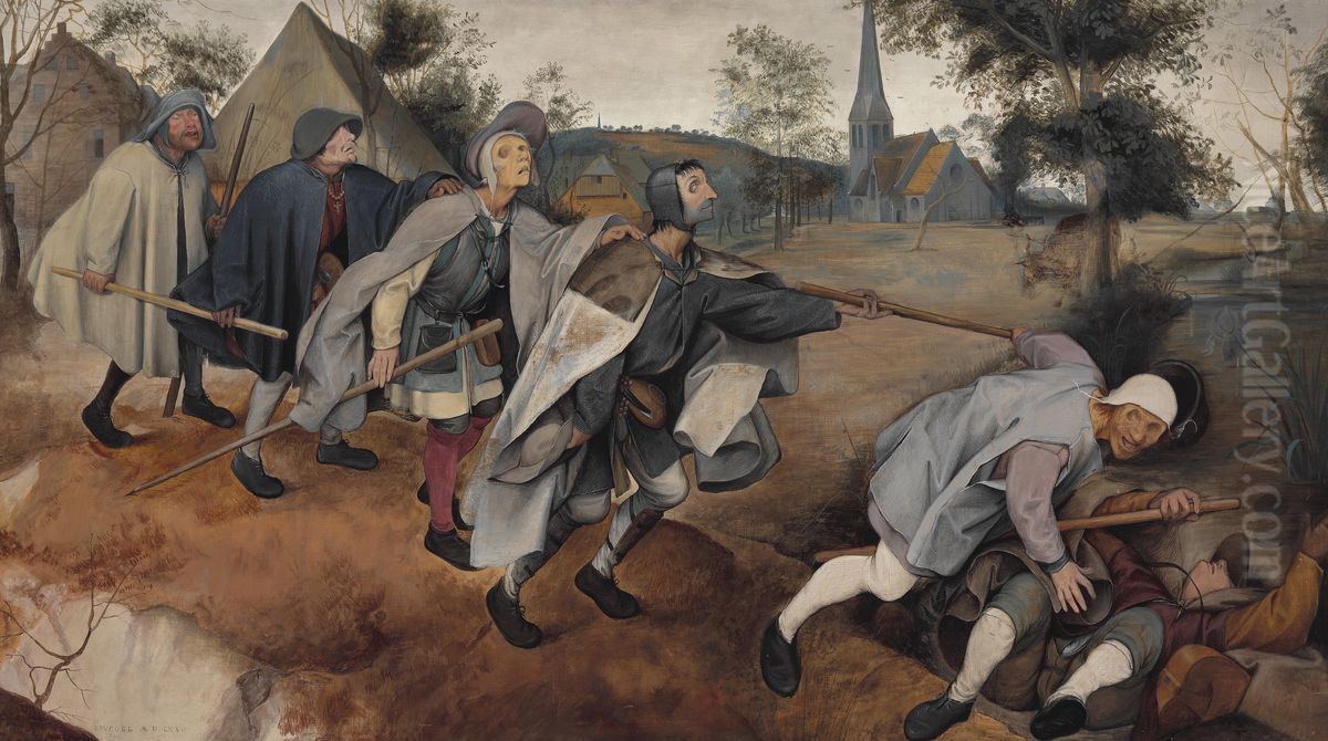 De blinde Oil Painting by Laurits Andersen Ring