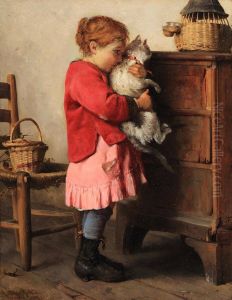 Little girl with cat