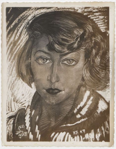 Portrait of Olga Niewska Oil Painting by Stanislaw Ignacy Witkiewicz