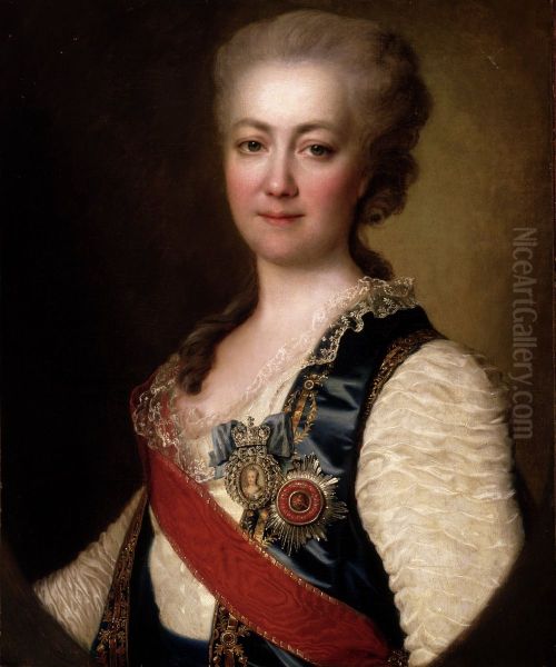 Portrait of Yekaterina Vorontsova-Dashkova Oil Painting by Dmitry Levitzky