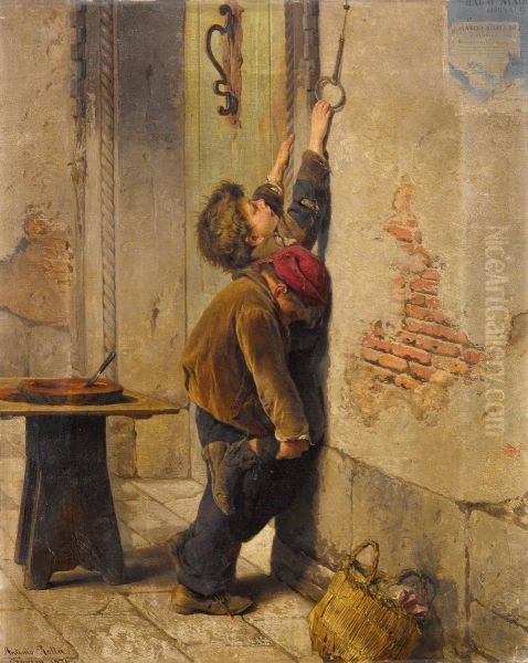 Per favore, suona! Oil Painting by Antonio Rotta