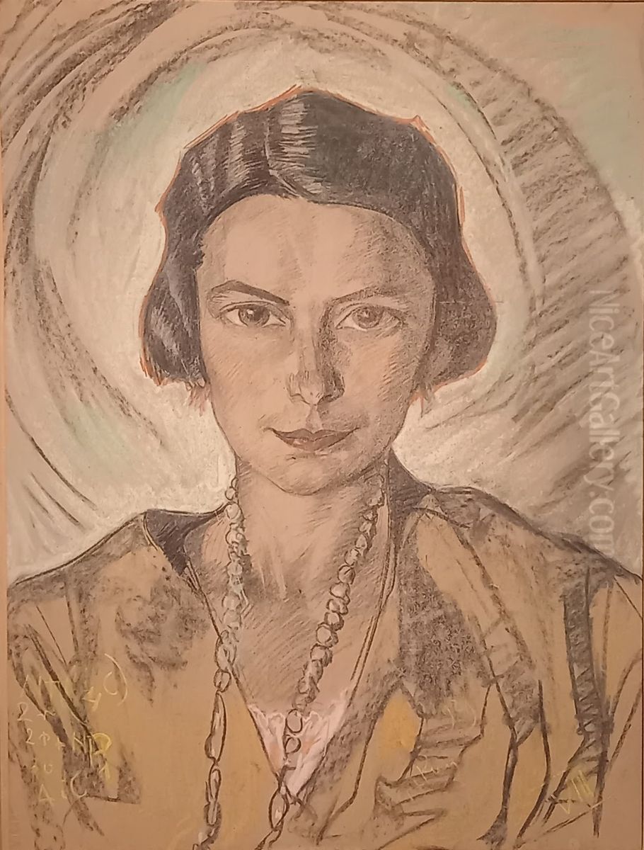 Portrait of Jadwiga Bystroniowa nee Misialkowska Oil Painting by Stanislaw Ignacy Witkiewicz (Witkacy)