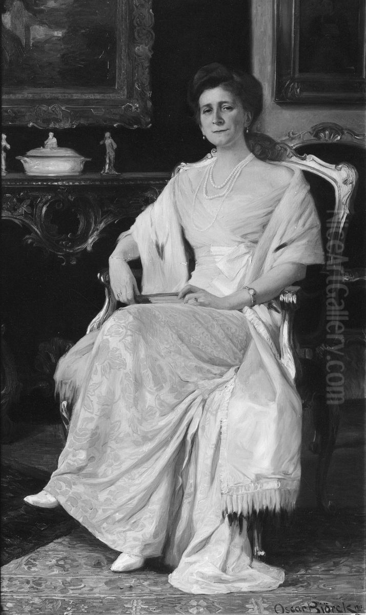 Eleonore Cappelen Oil Painting by Oscar Bjorck