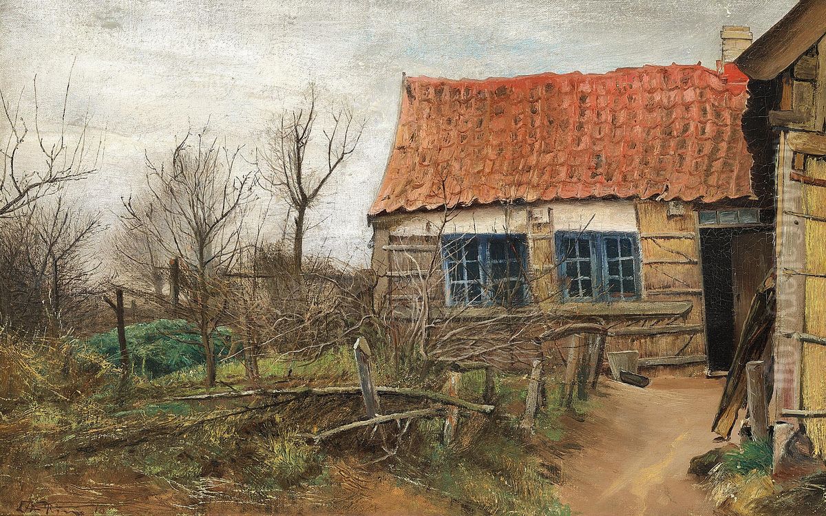 The old smithy. Oil Painting by Laurits Andersen Ring