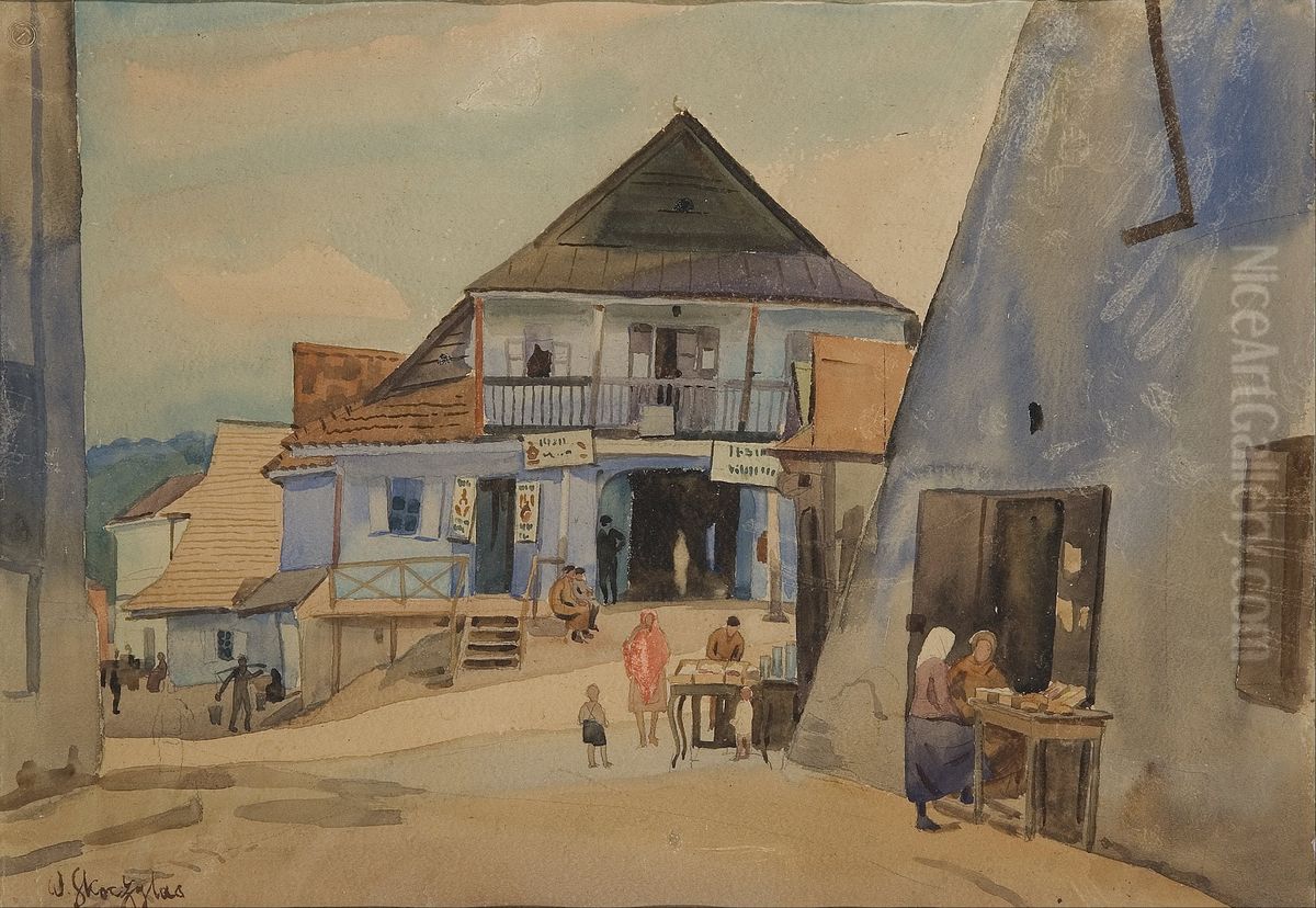 Rynek w Kazimierzu nad Wisla Oil Painting by Wladyslaw Skoczylas