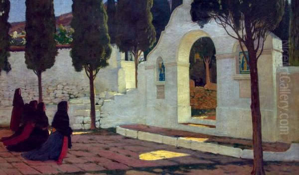 Calvario de Sagunto Oil Painting by Santiago Rusinol i Prats