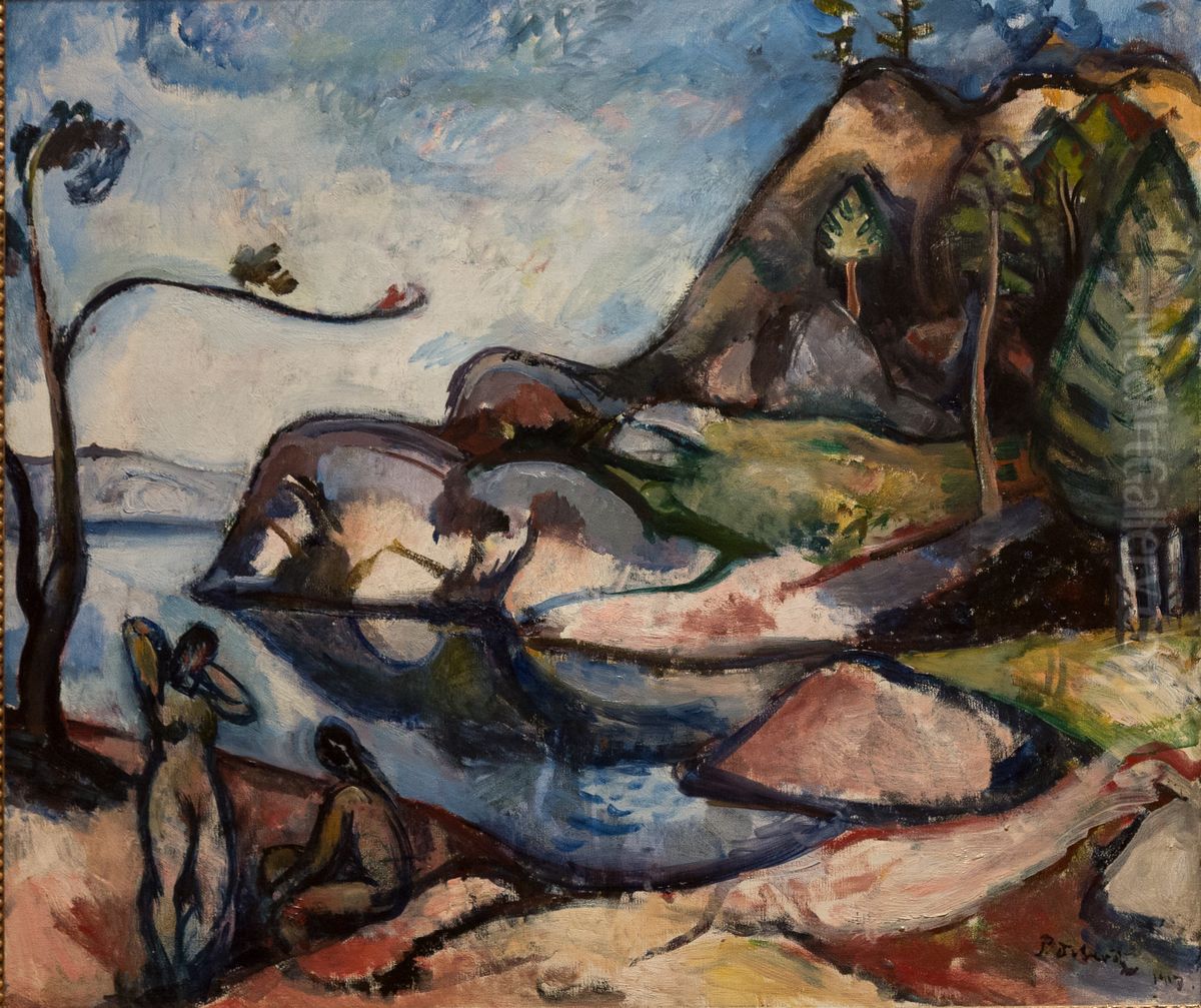 Summer at the Isle Skatoy Oil Painting by Per Deberitz