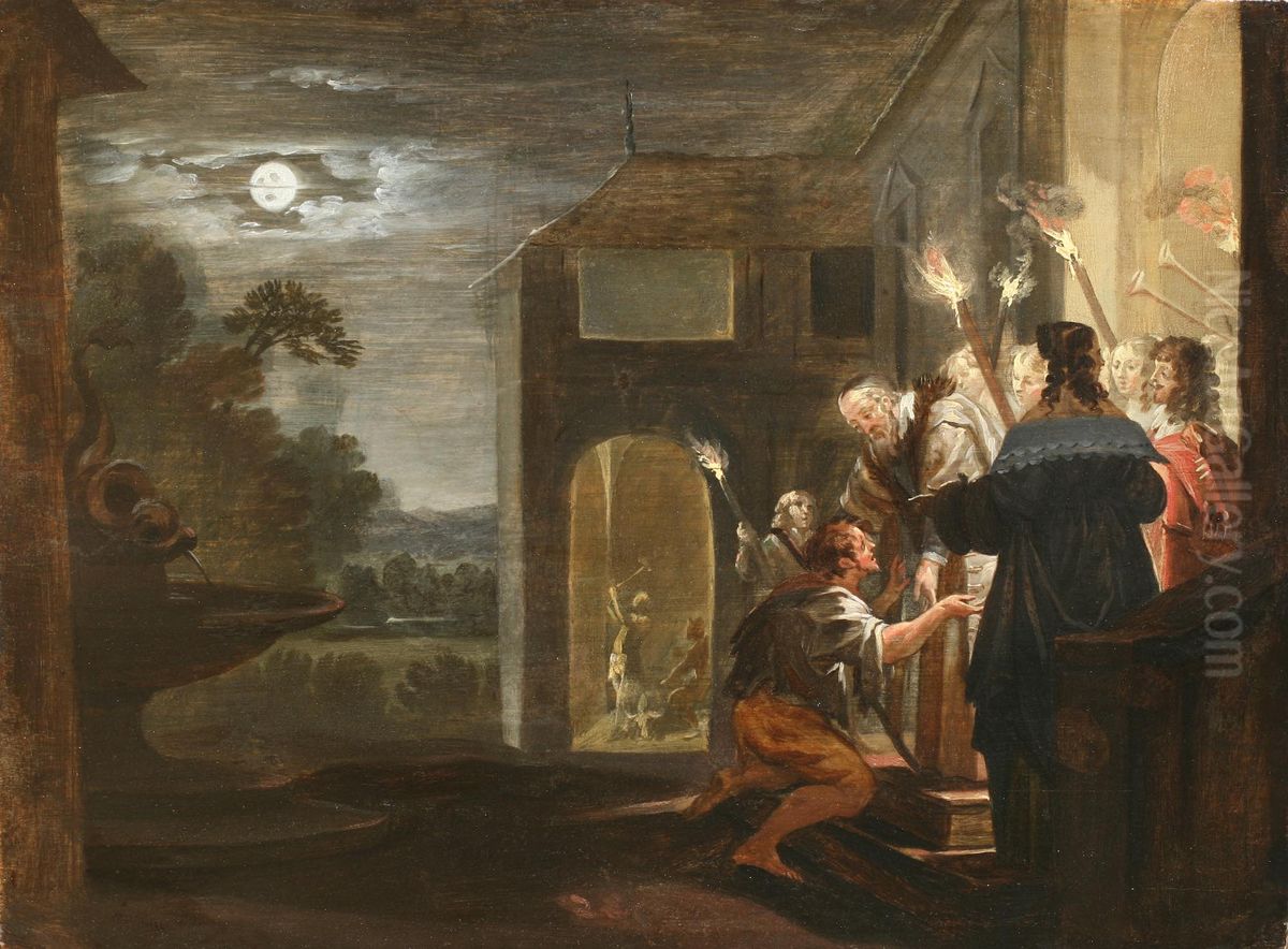 Le retour du fils prodigue Oil Painting by Charles Le Brun