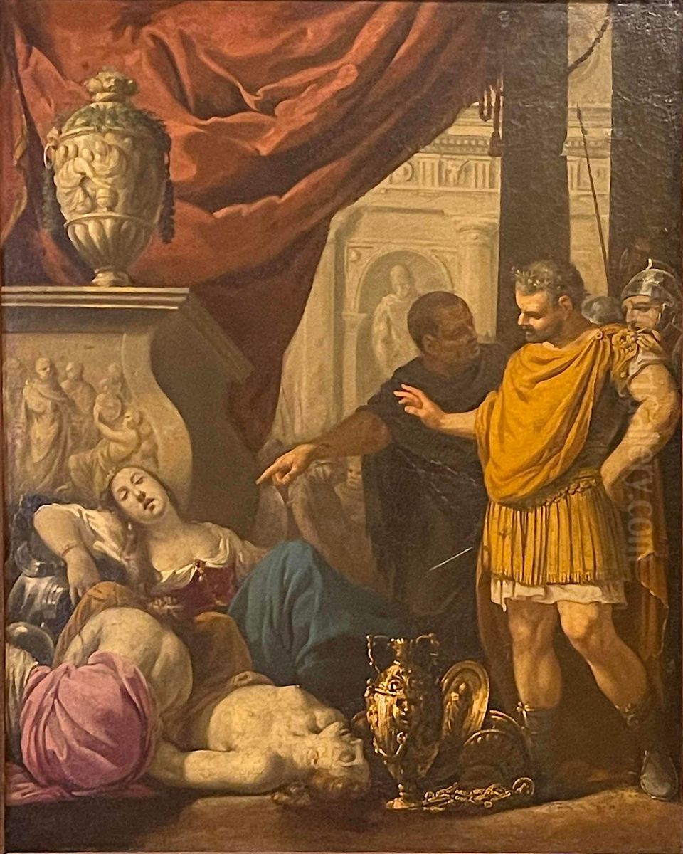 La mort de Cleopatre Oil Painting by Louis Boullogne