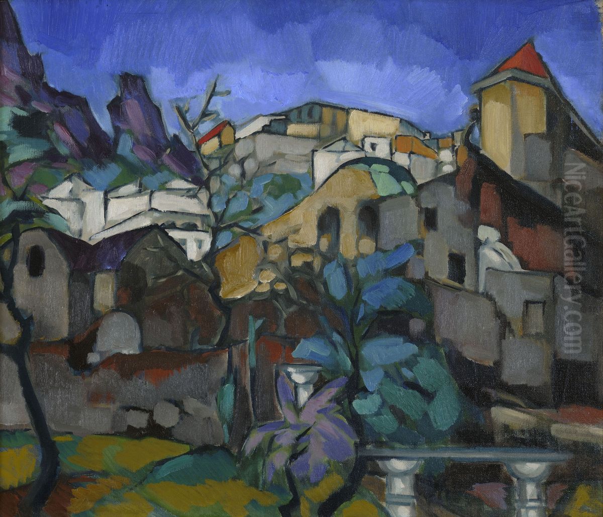 Capri Landscape Oil Painting by Konrad Magi