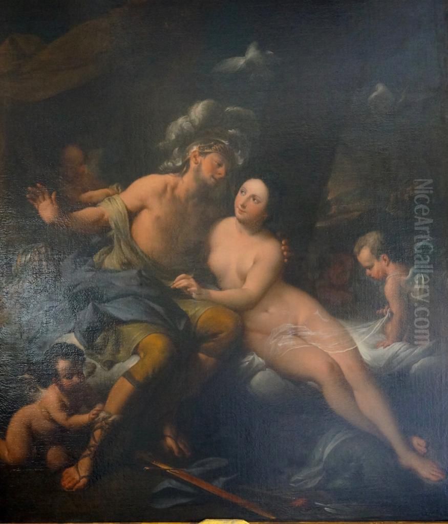 Mars and Venus Oil Painting by Charles Le Brun