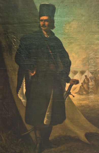 Theodor Aman - Tudor Vladimirescu (1) Oil Painting by Theodor Aman