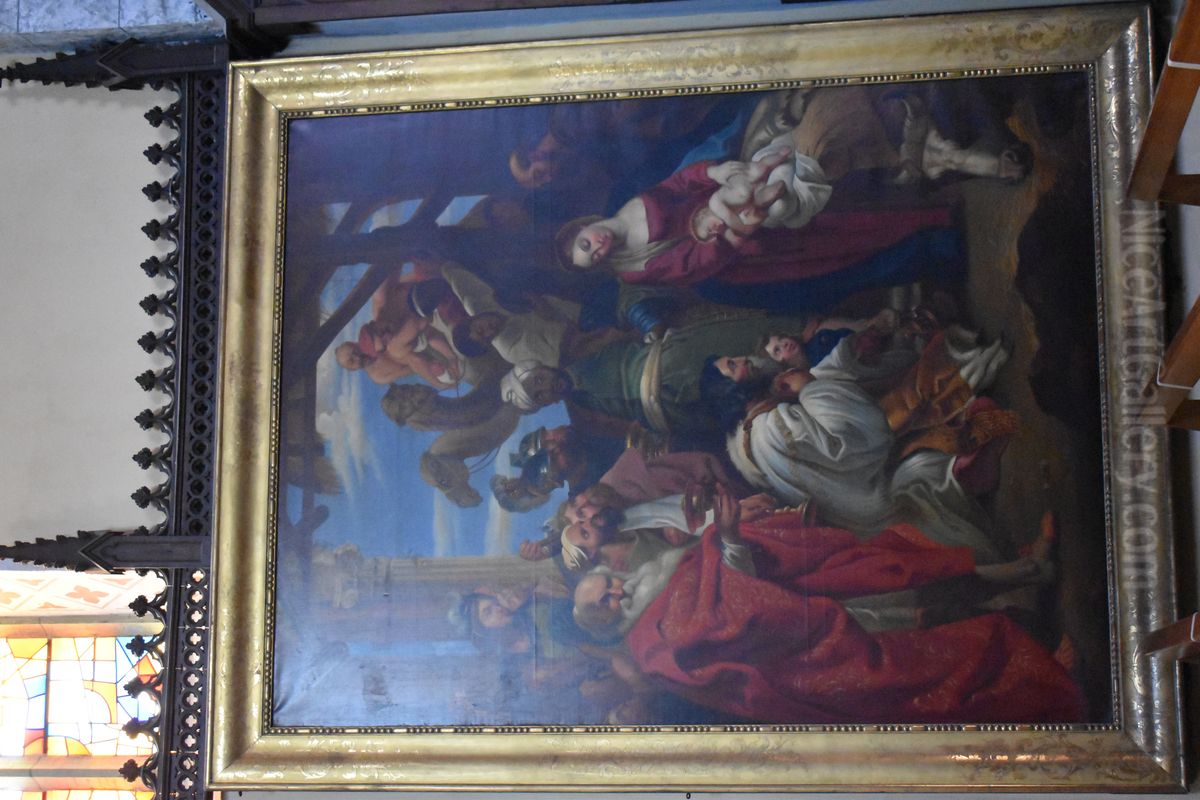 The adoration of the Magi Oil Painting by Raymond-Marc Lagarrigue