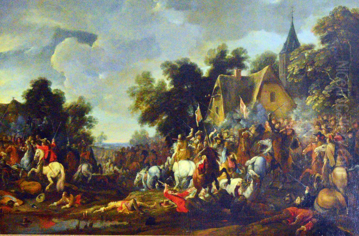 Battle Scene from the 80 Years War Oil Painting by David Teniers the Younger