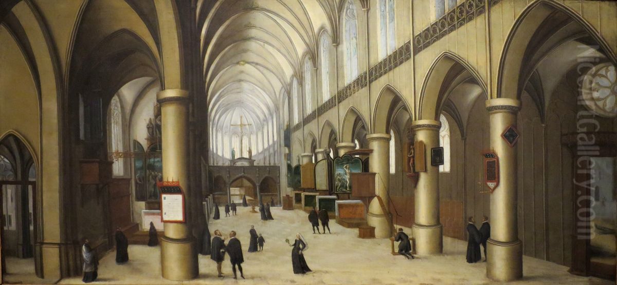 Church Interior Oil Painting by Hendrik van Steenwijk I