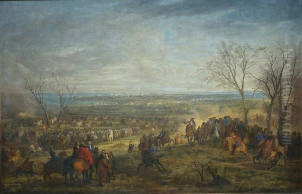 Siege of Valenciennes, 16 March 1677 Oil Painting by Adam Frans van der Meulen