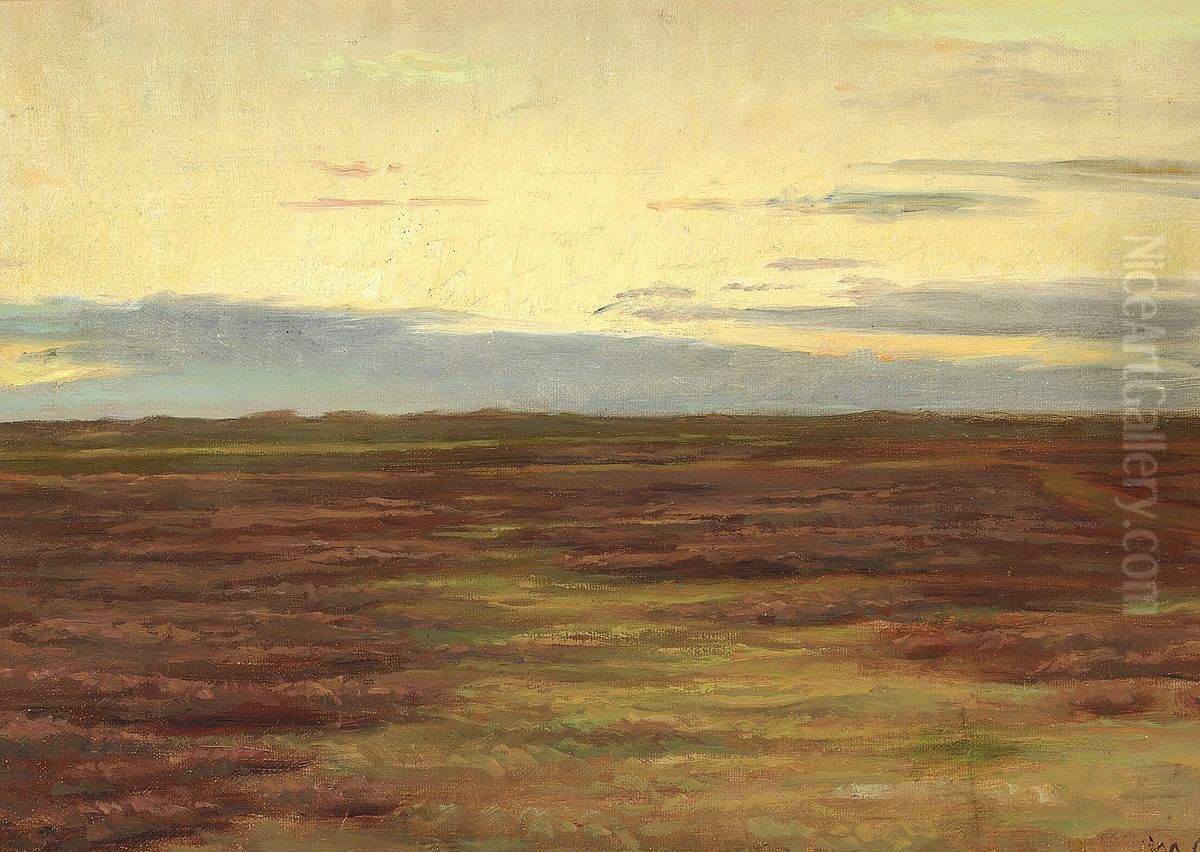 Sunset over Brovandene, South of Skagen. Oil Painting by Michael Peter Ancher