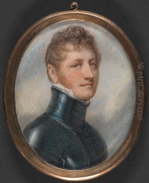 Portrait of a Man in Armour Oil Painting by Richard Cosway